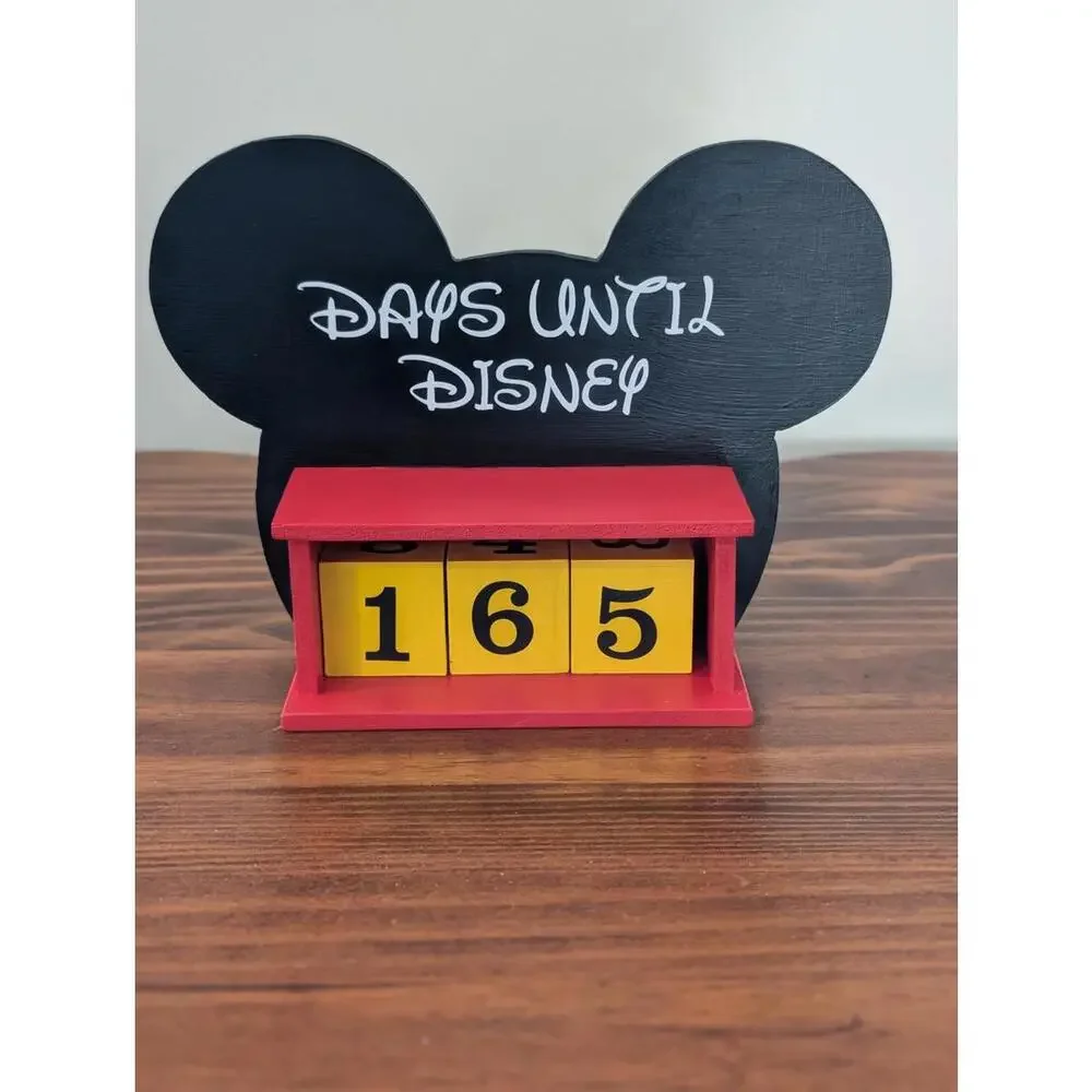 Disney Countdown Block Calendar with Mickey Mouse Ears